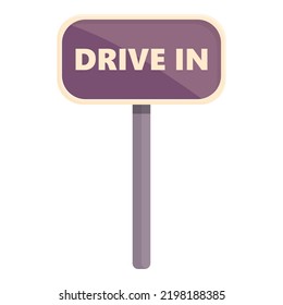 Park cinema icon cartoon vector. Car screen. Drive air