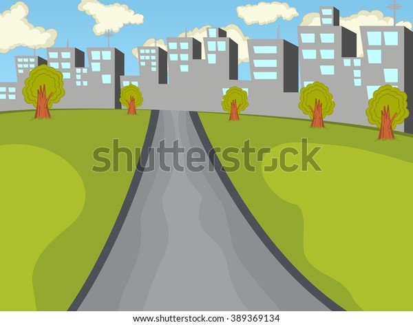 Park City Background Cartoon Vector Illustration Stock Vector (Royalty ...