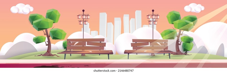 park city landscape outdoor vector public natural skyline cartoon