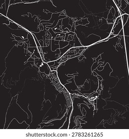 Park City Utah Vector Map, Detailed City Street Map Black and White Minimalist Line Art
