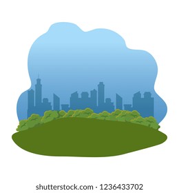 park with cityscape scene