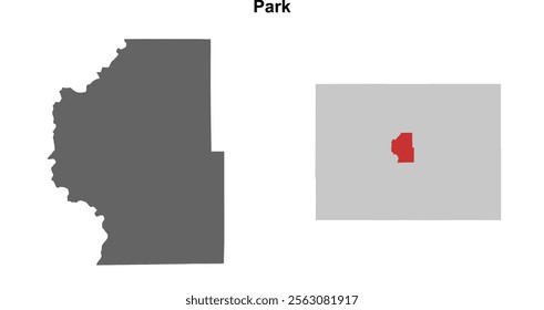 Park County (Colorado) blank outline map set