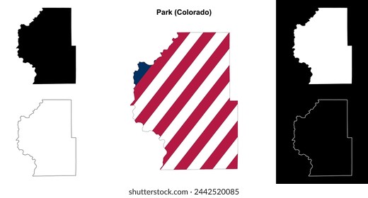 Park county (Colorado) outline map set