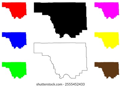 Park County, State of Wyoming (U.S. county, United States of America, US) map vector illustration, scribble sketch map