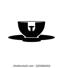 Park cup swing mad tea icon Black Vector illustration 