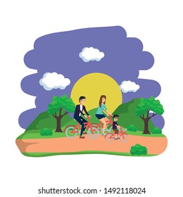 Park design, Landscape nature outdoor beautiful season spring and summer theme Vector illustration