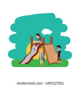 Park design, Landscape nature outdoor beautiful season spring and summer theme Vector illustration