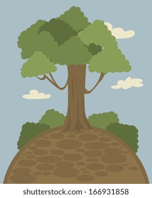 park design over sky background vector illustration