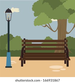 park design over sky background vector illustration