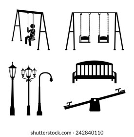Park design over white background, vector illustration.