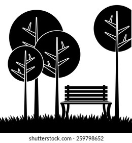 Park design  over white background, vector illustration.