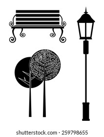 Park design  over white background, vector illustration.