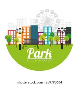 Park design  over white background, vector illustration.