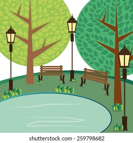 Park design  over white background, vector illustration.