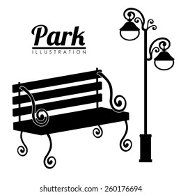 Park design  over white background, vector illustration.