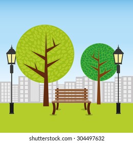 Park digital design, vector illustration 10 eps graphic