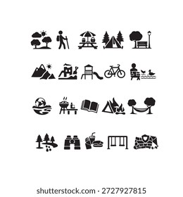 Conjunto de iconos de línea editable Park