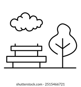 Park Editable Line Icons. Green Technology, Net Zero, Carbon Neutral and Environmental Sustainability Concept in Minimal Style. Thin Outline Icons Collection