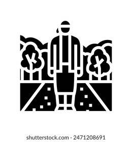 park elderly leisure glyph icon vector. park elderly leisure sign. isolated symbol illustration