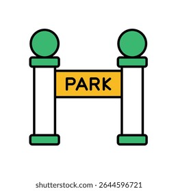 Park Entrance Icon vector stock illustration