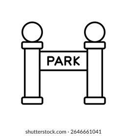 Park Entrance Icon vector stock illustration