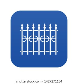 Park fence icon digital blue for any design isolated on white vector illustration