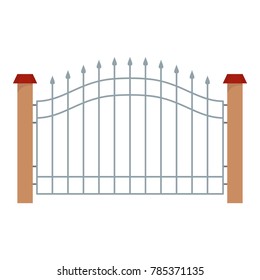 Park fence icon. Flat illustration of park fence vector icon for web.