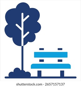 Park Flat Blue Symbol, Vektorgrafik