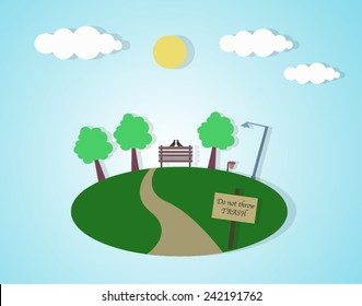 Park flat design, vector, illustration