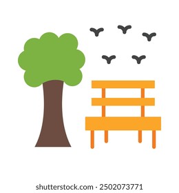 Park Flat Icon Design für den privaten und kommerziellen Gebrauch