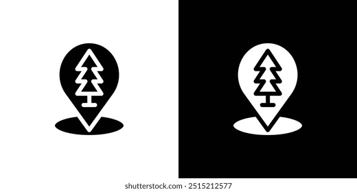 Park, forest location map icon logo set vector
