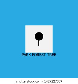 park forest tree icon sign signifier vector