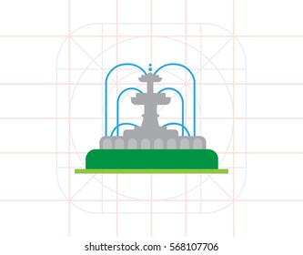 Park fountain icon