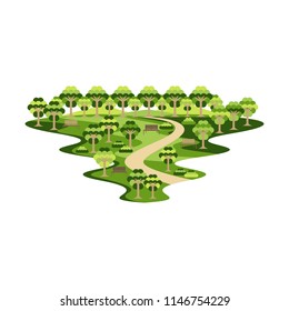 Park and Garden for Activity and Relax Landscape Vector