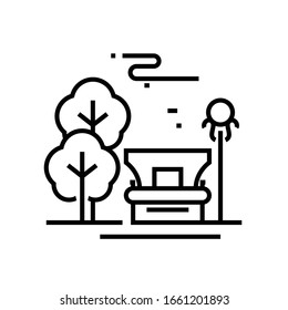 Park garden line icon, concept sign, outline vector illustration, linear symbol.