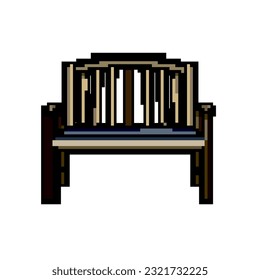 park garden outdoor bench game pixel art retro vector. bit park garden outdoor bench. old vintage illustration