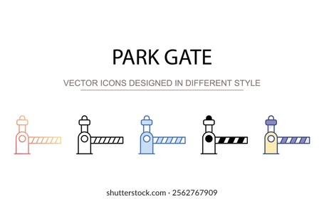 Park Gate icon design with white background stock illustration