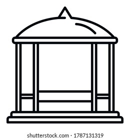 Park gazebo icon. Outline park gazebo vector icon for web design isolated on white background