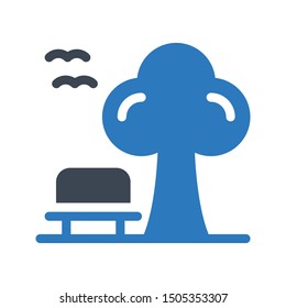 park glyph color vector icon