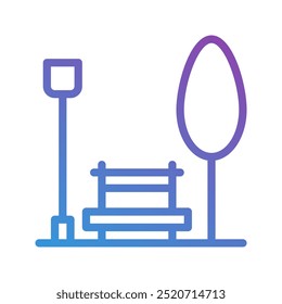 Iconos de degradado de parque. trazo editable, adecuado para Sitios web, interfaz de usuario e interfaces.