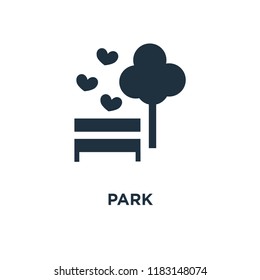 Park icon. Black filled vector illustration. Park symbol on white background. Can be used in web and mobile.
