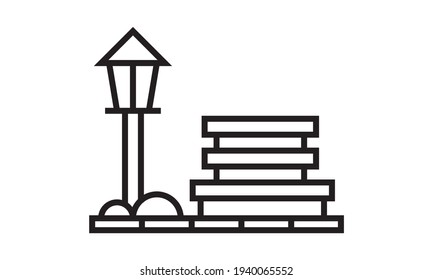 Park icon in black style isolated on white background. Play garden symbol vector illustration.