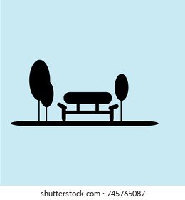 park icon, blue back ground, black