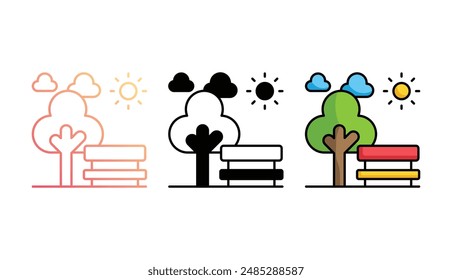 Park icon design with white background stock illustration