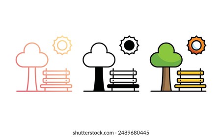 Park icon design with white background stock illustration