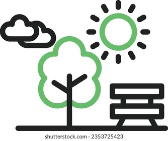 Icono del parque. Adecuado para aplicaciones móviles.
