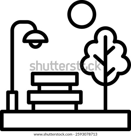 Park Icon Line Vector Illustration