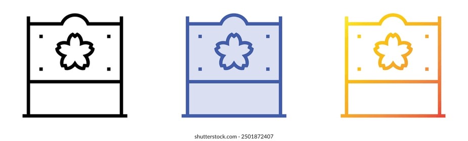 park icon. Linear, Blue Fill and Gradient Style Design Isolated On White Background