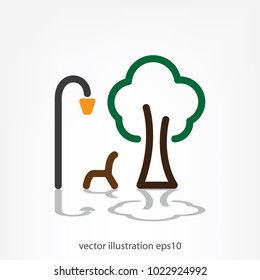 Park icon, linear sign vector illustration of Eps10
