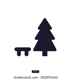 park icon on white background Vector illustration.